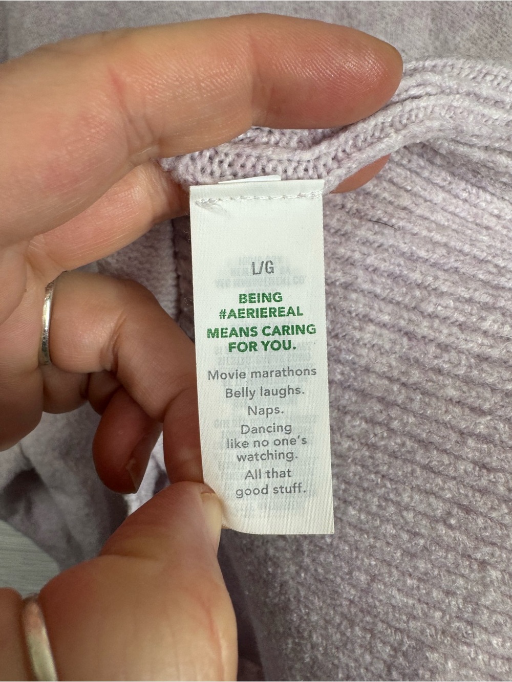 Aerie Oversized Soft Lilac Crewneck Sweater Large - Picture 7 of 9